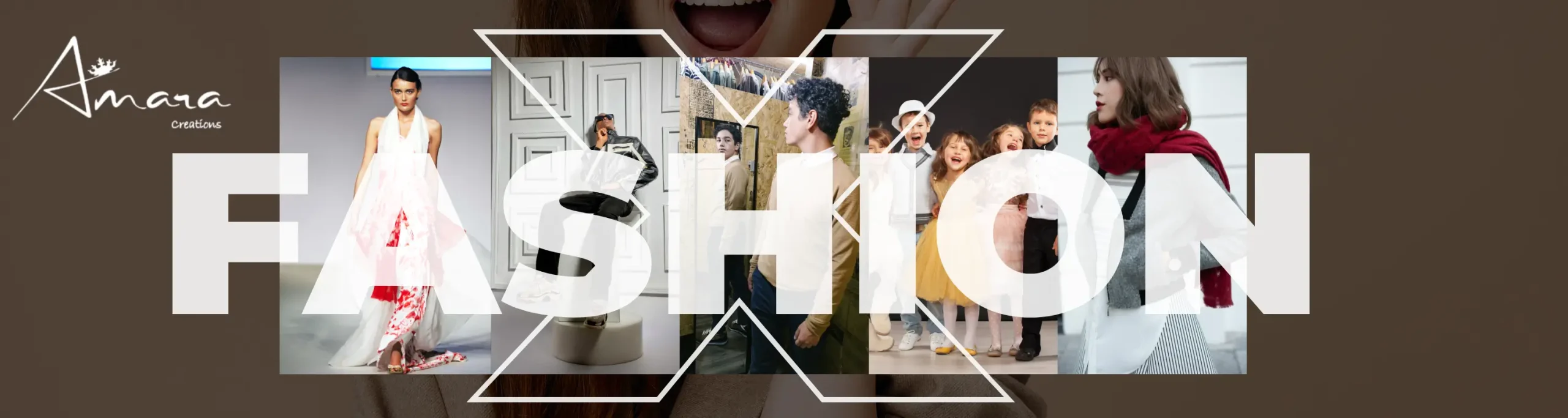 Brown White Modern Fashion Banner (3000 x 800 px)